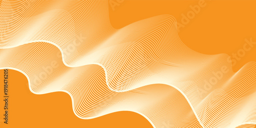 abstract simple creative orange white blend wave line design.