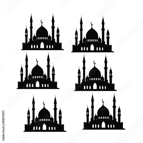 Religion Ramadan Masjid Vector Icons