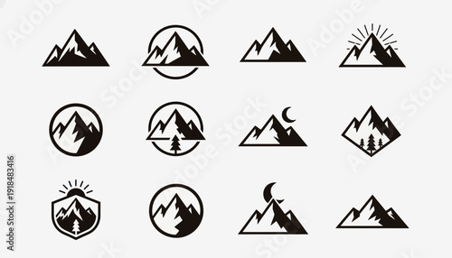 Simple Peak Mountain Logo Icons