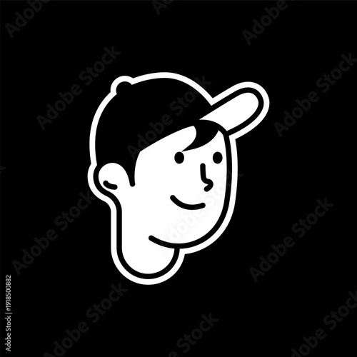 Modern Monochrome Graphic Art of a Casual Guy.eps