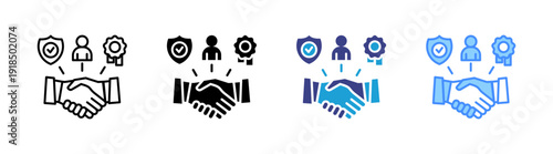 Trustworthiness icon set multiple style collection