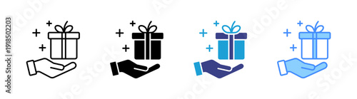 Gift icon set multiple style collection