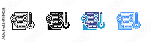 Quality Control icon set multiple style collection