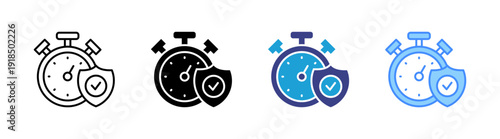 Time Keeping icon set multiple style collection