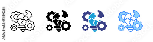 Solution icon set multiple style collection