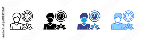 Patience icon set multiple style collection