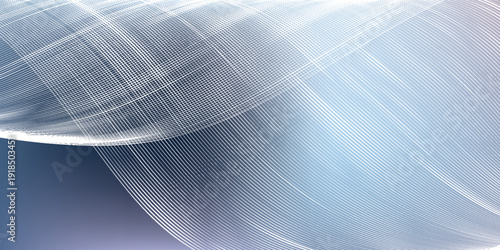 Abstract flowing lines and textures in cool blue and white tones.