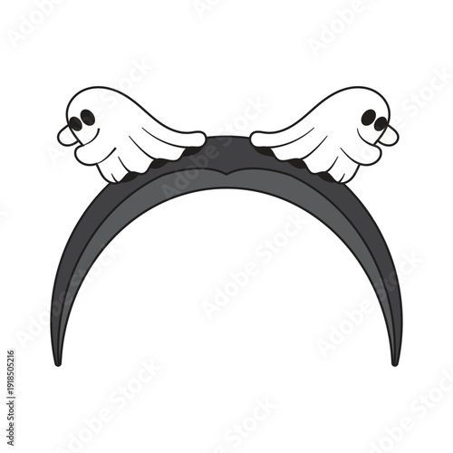 Cute ghost halloween headband accessory cartoon illustration