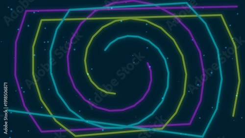 Colorful Neon Spiral Lights in Digital Art Background