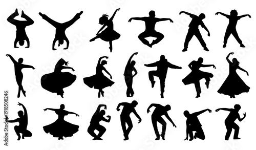 SEO Title:
Urban Street Dance Silhouette Set with Hip Hop Freestyle and Battle Poses Vector Collection
