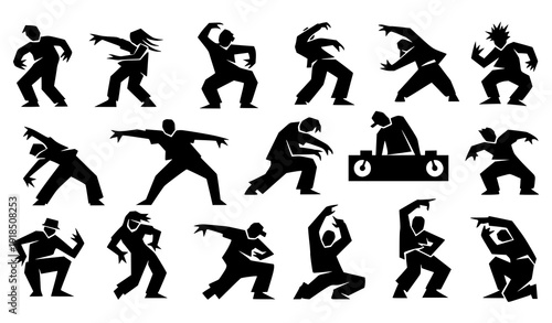 SEO Title:
Dynamic Dance Silhouette Pack with Ballet Hip Hop and Breakdance Performer Poses Vector Set