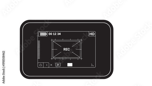 Minimalist video recording interface screen with icons