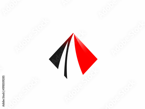 Abstract Pyramid Peak and Road Way Illustration, Dynamic Upward Arrow for Tech Startup, Minimalist Triangle Shape Vector.