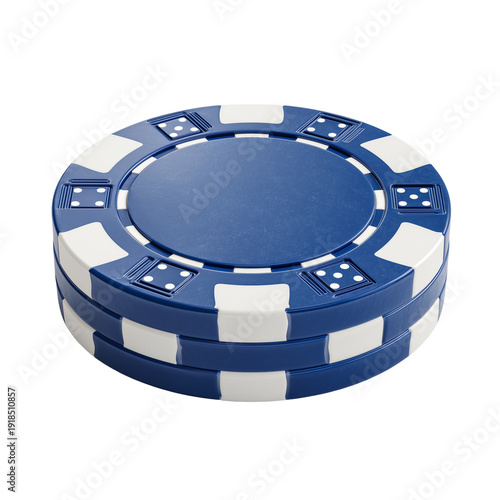 Wallpaper Mural A stack of blue and white poker chips with dice on a uniform background for gaming isolated on transparent background Torontodigital.ca
