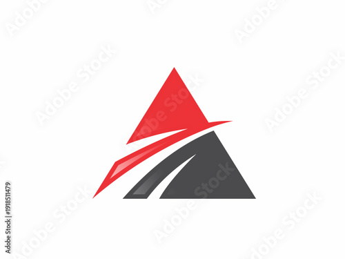 Red and Grey Triangle Letter A Corporate Identity Symbol