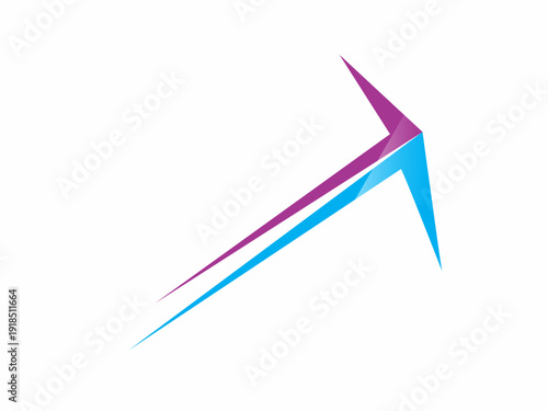 Abstract upward arrow logo for business growth and success.