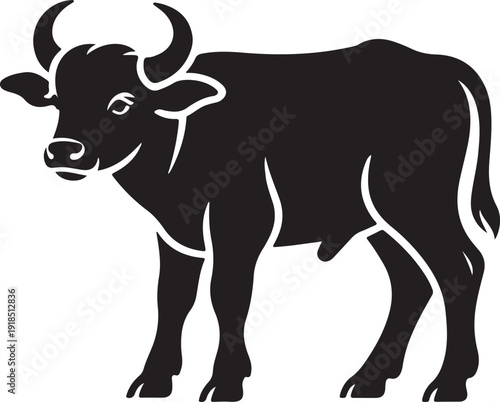 Black Water Buffalo calf silhouette