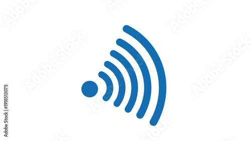 Blue WiFi signal icon symbolizing wireless connectivity and networking concepts.