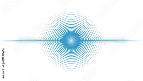 Abstract Blue Concentric Ripple Circles with Central Dot and Radiating Waves.