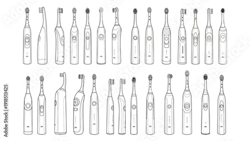 Series of Bottles in a Row: A Minimalist Beverage Illustration.