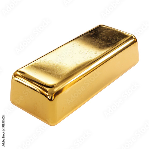 Wallpaper Mural A shiny gold bar with rounded edges and smooth surface on a isolated on transparent background Torontodigital.ca