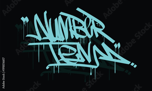 NUMBER TEN graffiti tag style design