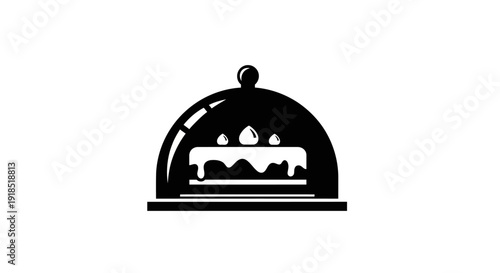 Delicious cake served under a cloche, perfect for celebrations and special occasions