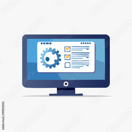 Computer Screen Displaying Settings and Checklist Interface.
