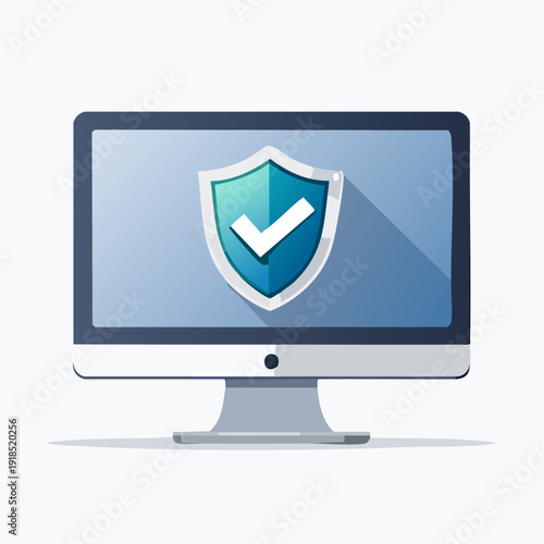 Computer Security Shield - Protecting Digital Information.