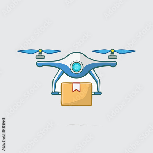 Drone Delivering Package - Modern Technology and Delivery Service.