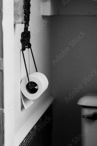 toilet paper in the bathroom