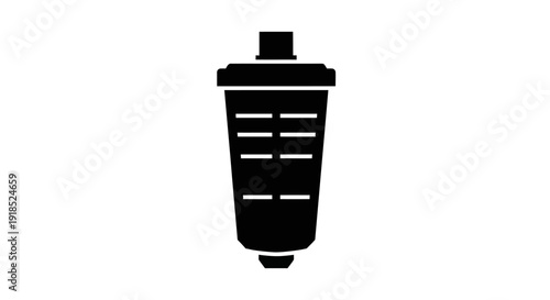 Pure silhouette of a disinfectant spray bottle, perfect for health and hygiene concepts