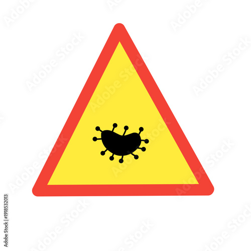 virus warning sign icon on white background