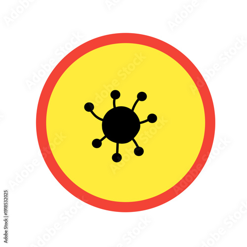 virus warning sign icon on white background
