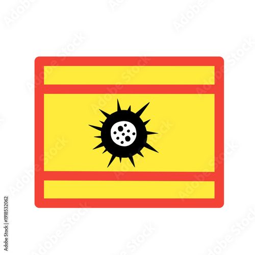 virus warning sign icon on white background