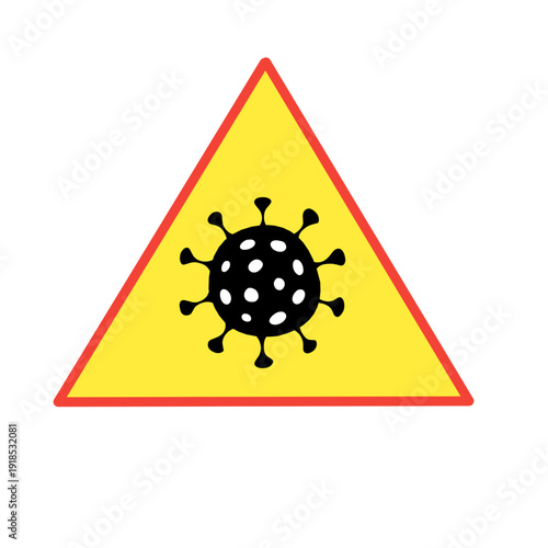 virus warning sign icon on white background