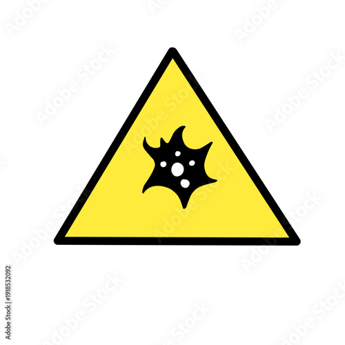 virus warning sign icon on white background