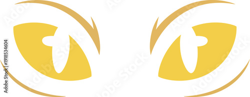 Intense glowing yellow cat eyes with white pupils, fierce stare