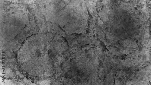 黒い墨汁で画面を塗り潰したペイント素材。手書きの水墨画のグランジテクスチャ。不穏な雰囲気を表現するダークな背景イラスト