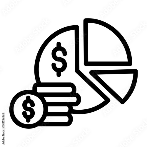 Pie chart money Line Icon