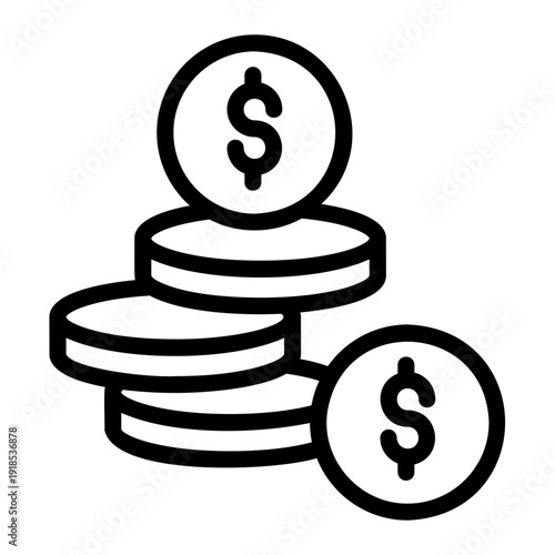 Pile of coin Line Icon