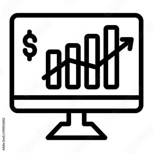 Stock market chart Line Icon
