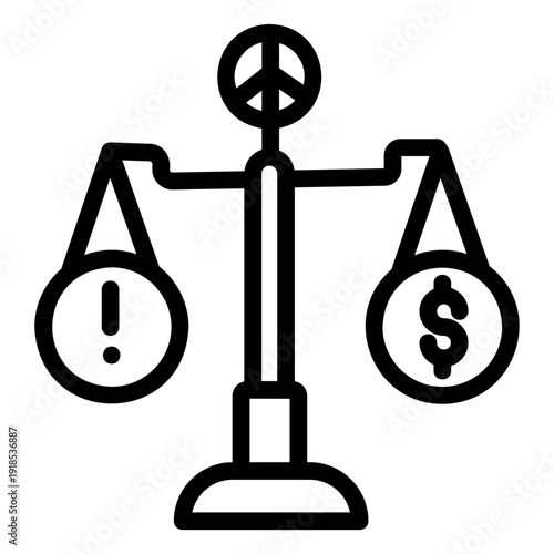 Risk reward balance Line Icon