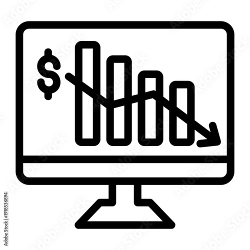 Stock market chart Line Icon