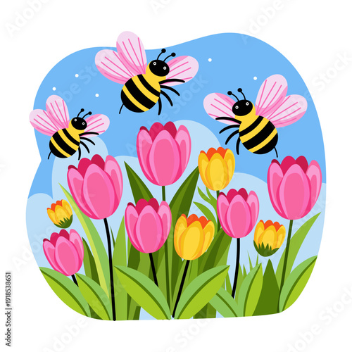 A flat style illustration of flower nectar