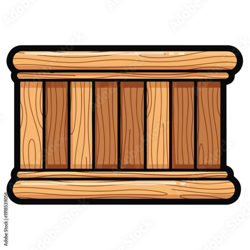 Fotografía A wooden fence section with vertical slats