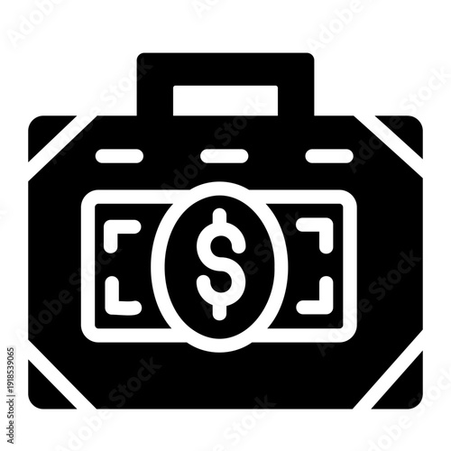 Briefcase money Solid icon