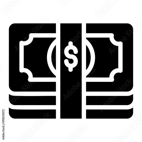 Banknote bundle Solid icon