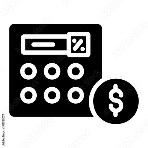 Calculator money Solid icon