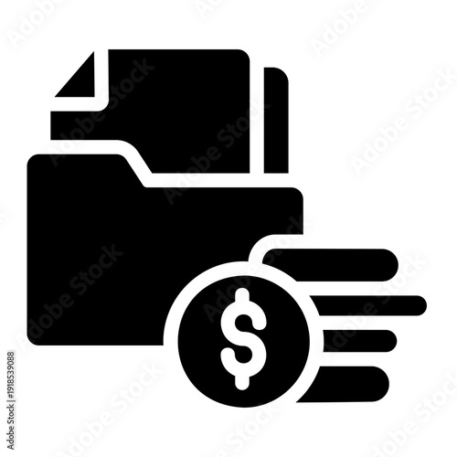Invesment portfolio folder Solid icon